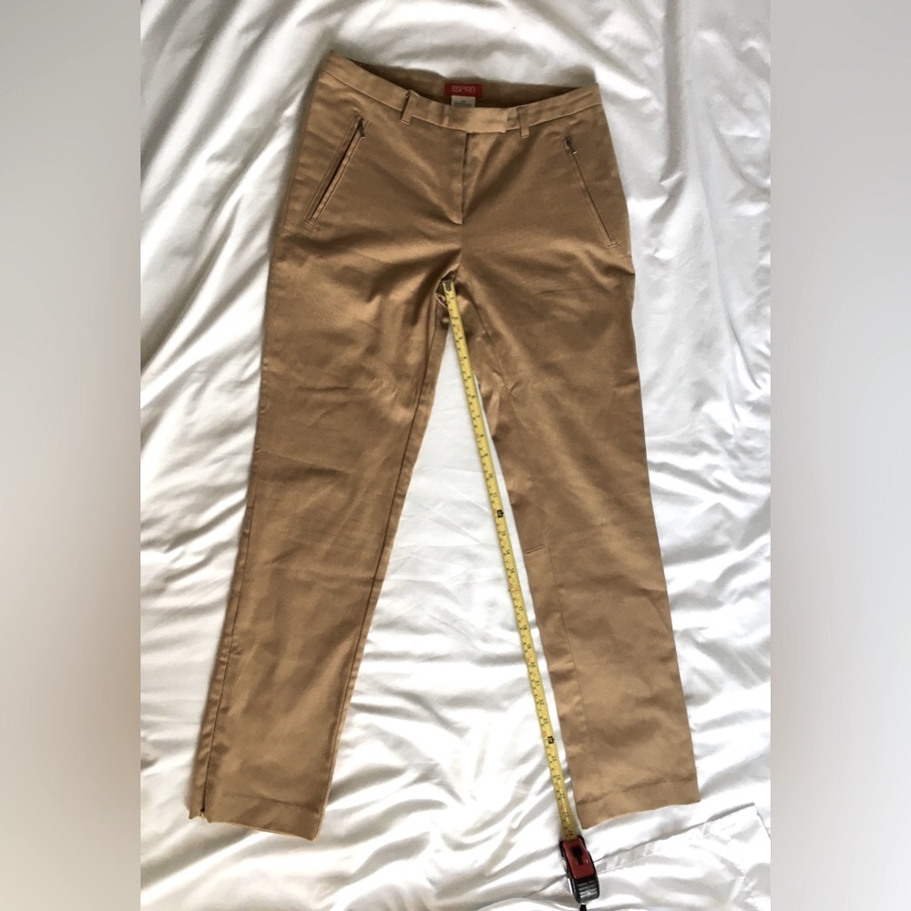 90’s Esprit brown super soft, suede feel, riding style pants with zippers.